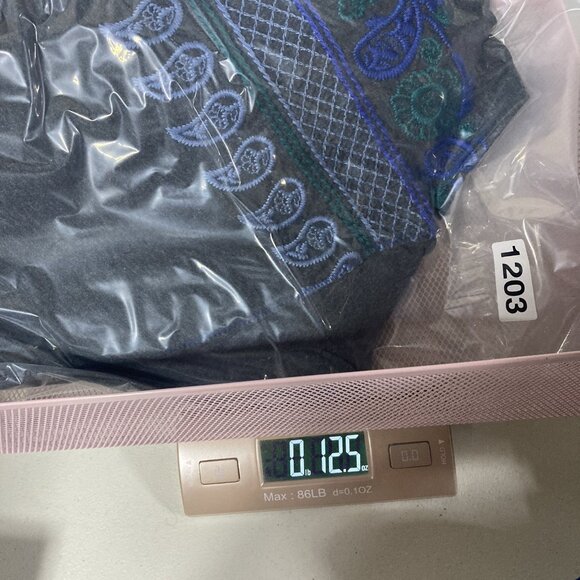 Johnny Was Cardigan Kimono Medium Embroidered Draped Open Front Boho Gray Jacket - Picture 16 of 16